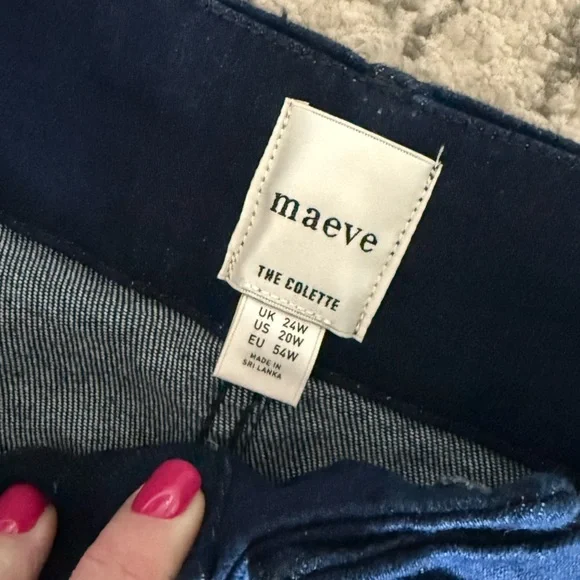 Maeve Dark Blue Colette Shu Cropped Wide Leg Jeans - Picture 7 of 9